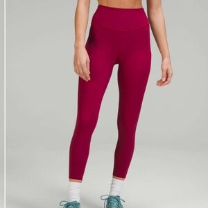 lululemon athletica base pace high rise running leggings size 8 25in Pomegranite